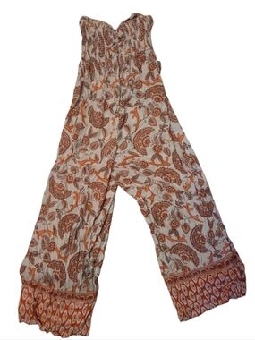 ANGIE Boho Strapless Wide-Leg Jumpsuit